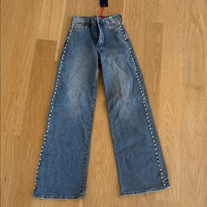 Blue Pearl-Embellished Women Jeans size 1